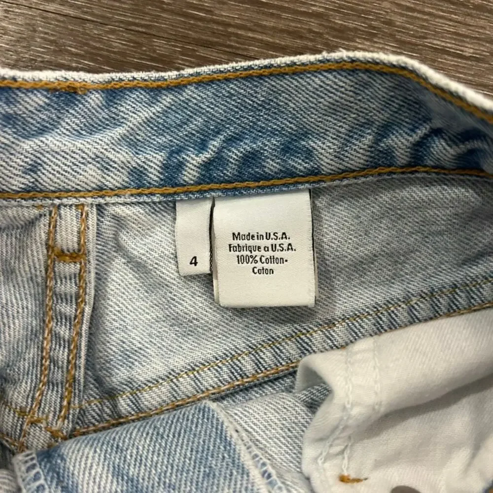 90s Vintage Calvin Klein Jeans High Rise Cuffed Denim Shorts Size 4 USA Cotton